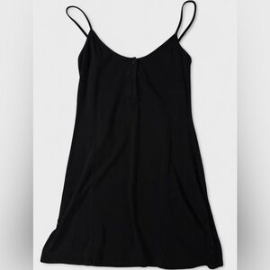 1SZ Vintage Brandy Melville Black Mini Henley Dress